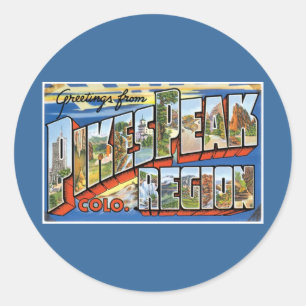 Adesivo Redondo Saudações do Pikes Peak, CO!