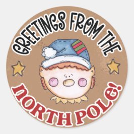 Adesivo Redondo Saudações Do Vedante Do Polo Norte