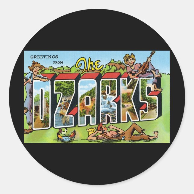 Adesivo Redondo Saudações dos Ozarks (Frente)