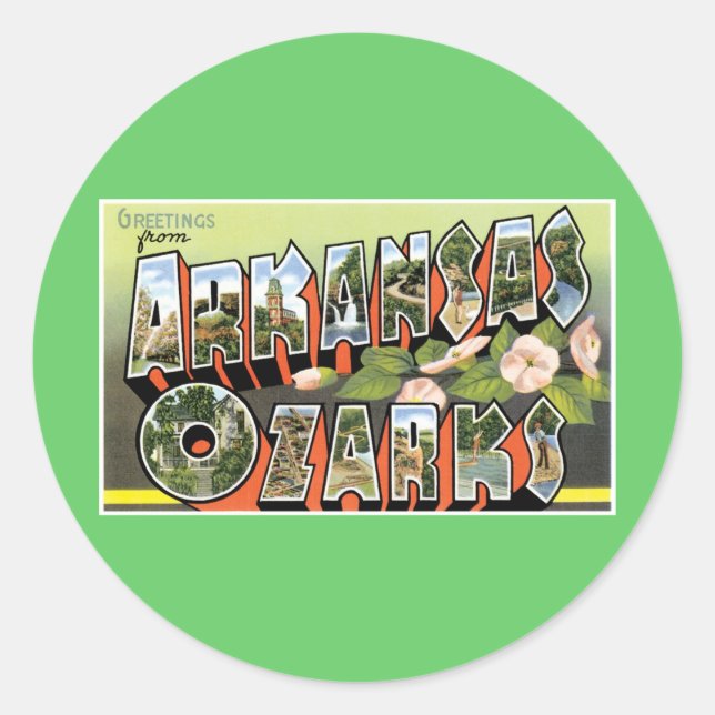 Adesivo Redondo Saudações dos Ozarks! (Frente)