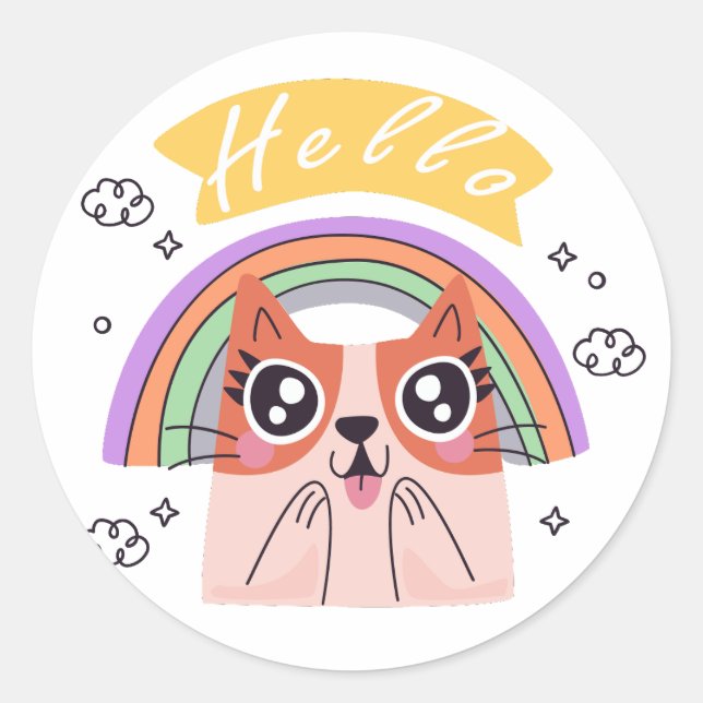 Adesivo Redondo Saudações Engraçadas E Engraçadas (Frente)