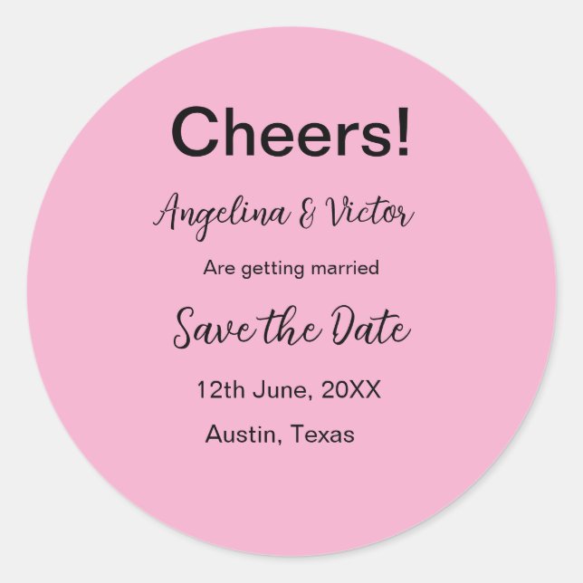 Adesivo Redondo Saudações salvam a data simples minimal moderno el (Frente)