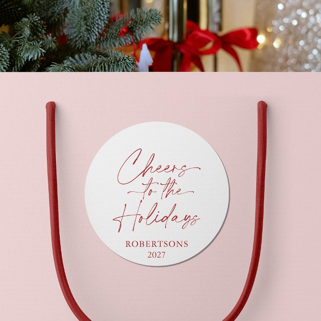 Adesivo Redondo Saúde ao Vinheta Festivo Feriados (Criador carregado)