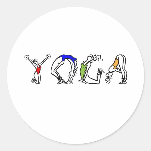 Adesivo Redondo saúde da malhação ioga (Frente)