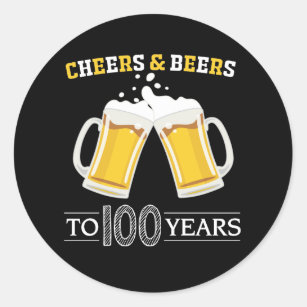 Adesivo Redondo Saúde e Cervejas a 100 Anos