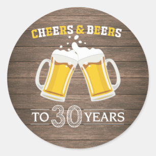Adesivo Redondo Saúde e Cervejas Rústicas aos 30 Anos
