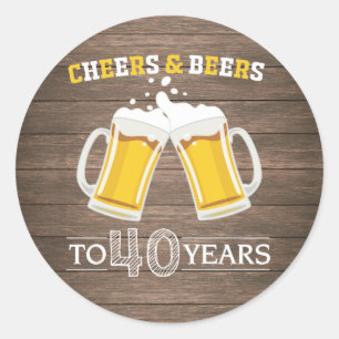 Adesivo Redondo Saúde e Cervejas Rústicas aos 40 Anos