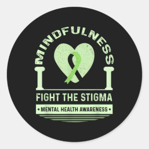 Adesivo Redondo Saúde Mental Combater A Consciência Mental Estigma