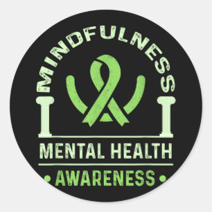 Adesivo Redondo Saúde Mental Consciência Mental Saúde Mental Funci