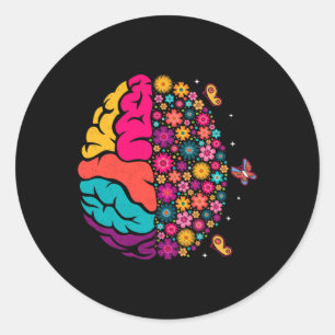 Adesivo Redondo Saúde Mental Dor cerebral cerebral Sensação de con