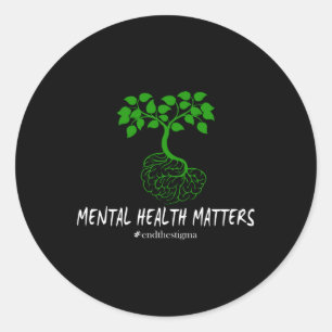 Adesivo Redondo Saúde Mental E Consciência Mês Fim Do Estigma Lon
