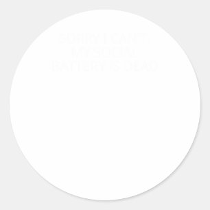 Adesivo Redondo Saúde Mental Engraçada Sobre Socializar o Sticker