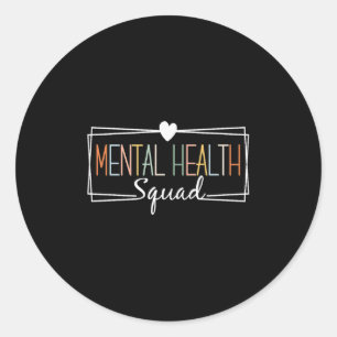 Adesivo Redondo Saúde Mental Esquadrão Cérebro Doença Mental Saúde