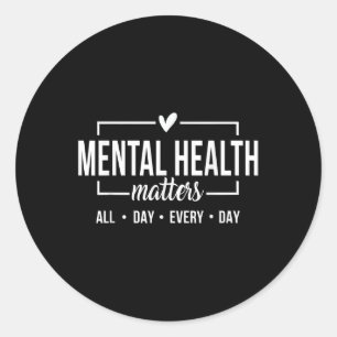 Adesivo Redondo Saúde Mental S Consciência Mental Saúde Positiva