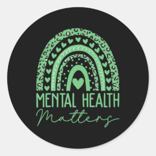 Adesivo Redondo Saúde Mental S Vestimos o Green Mental Health Awar