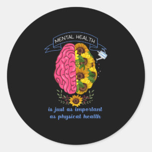 Adesivo Redondo Saúde Mental Sensibilização para a Prevenção do Su
