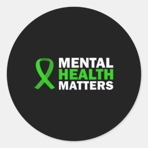 Adesivo Redondo Saúde Mental Sensibilização Solidariedade Fita Ver