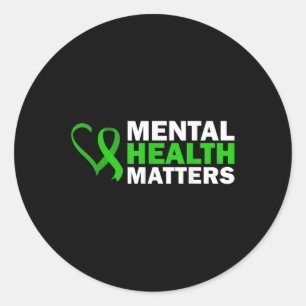 Adesivo Redondo Saúde Mental Sensibilização Solidariedade Fita Ver