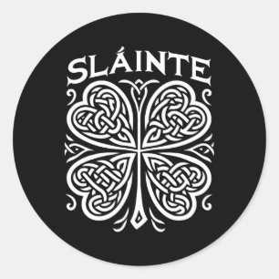 Adesivo Redondo Saúde Shamrock Irlandês Brindes Dia de São Patríci