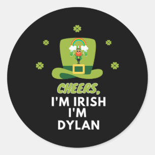 Adesivo Redondo Saúde Sou Irlandês Sou Dylan