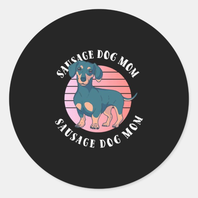 Adesivo Redondo Sausage Dog Mãe (Frente)