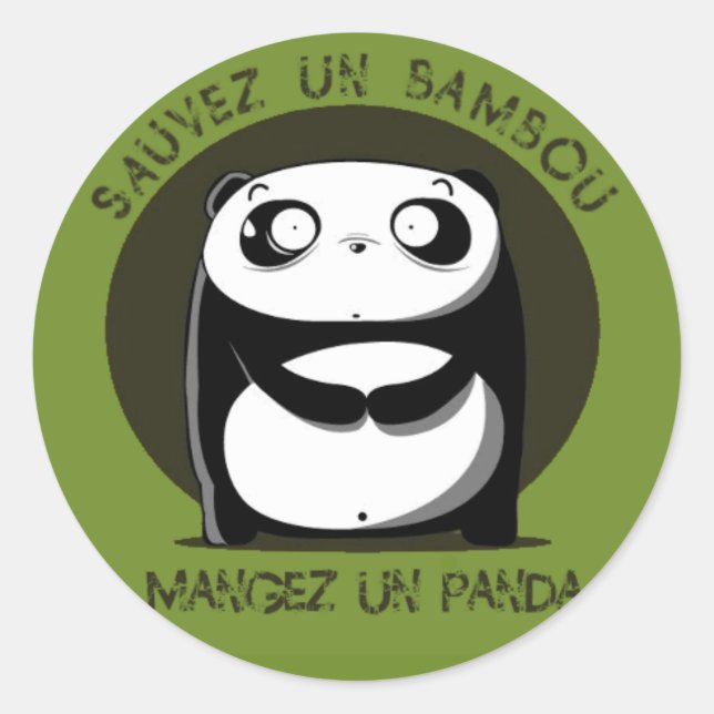 Adesivo Redondo Sauvez un bambou (Frente)