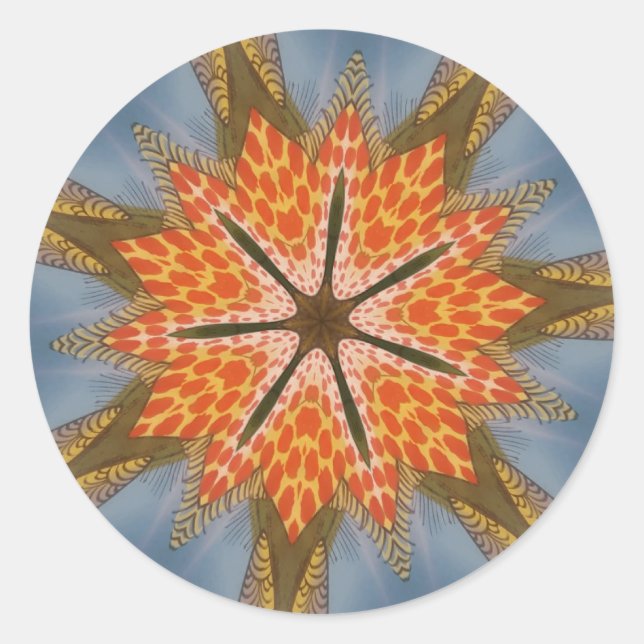 Adesivo Redondo Savanna Star Bloom - Um Bold Animal Print (Frente)