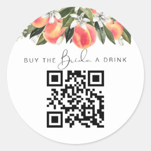 Adesivo Redondo SAVANNAH Peach Comprar a noiva um código QR de beb