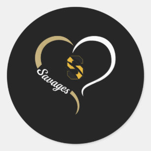 Adesivo Redondo Savannah Savages Logotipo Half Heart Slogan Hs