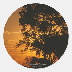 Adesivo Redondo Savannah Sunset Sticker