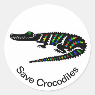 Adesivo Redondo Save CROCODILES Conservation- Willife - EUA