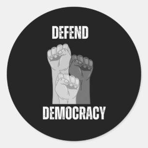 Adesivo Redondo Save Democracy 2025 Design 2
