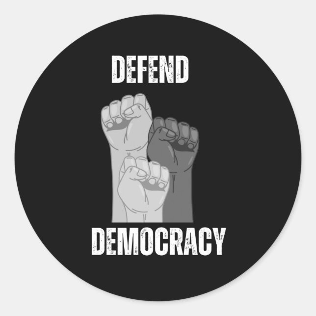 Adesivo Redondo Save Democracy 2025 Design 2 (Frente)