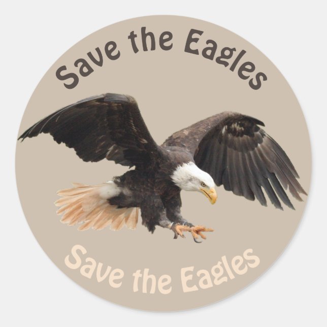 Adesivo Redondo Save the Eagles  (Frente)