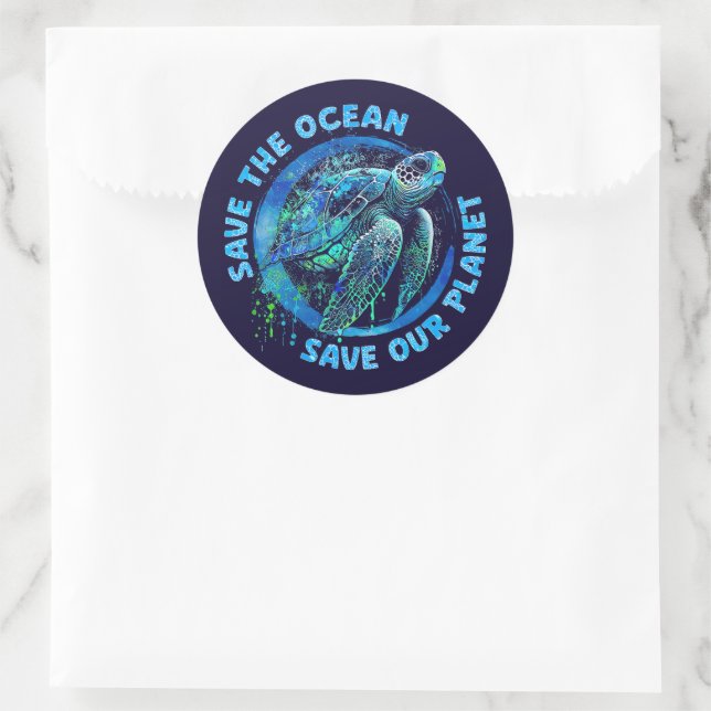 Adesivo Redondo Save The Planet (Bolsa)