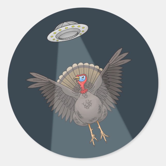 Adesivo Redondo Saved by Aliens Before Thanksgiving (Frente)