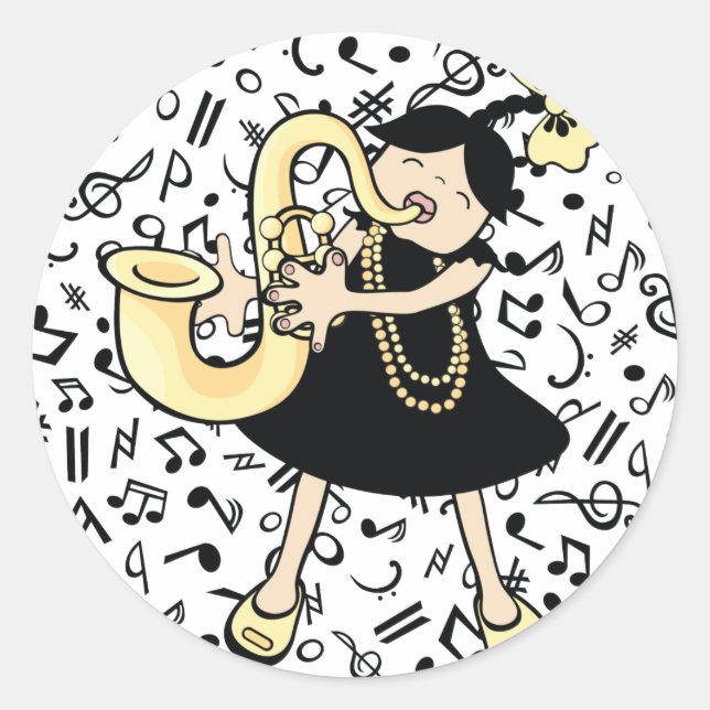 Adesivo Redondo sax baby (Frente)