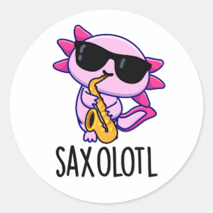 Adesivo Redondo Sax-olotl Piadas engraçadas de Saxofone