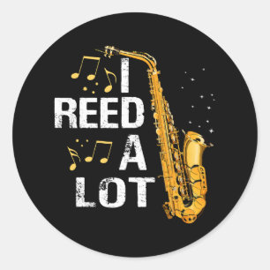 Adesivo Redondo Saxofone engraçado