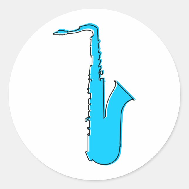 Adesivo Redondo saxofone ímpar (Frente)
