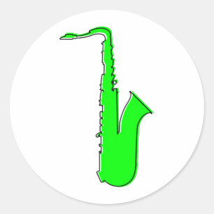 Adesivo Redondo saxofone ímpar