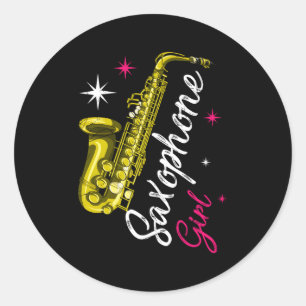 Adesivo Redondo Saxofone muçulmano-saxofone