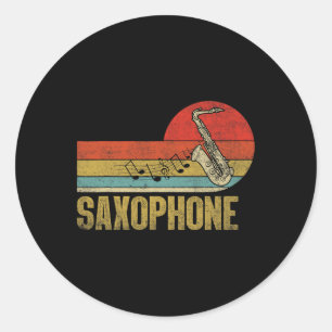 Adesivo Redondo Saxofone Player Music Jazz Tenor 3