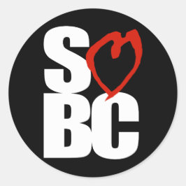 Adesivo Redondo SBC Red Heart Black