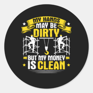 Adesivo Redondo Scafoffline Minhas Mãos Pode Estar Suja Scaffol