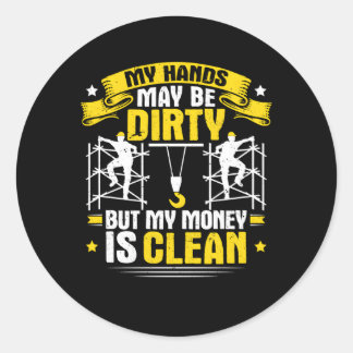 Adesivo Redondo Scafoffline Minhas Mãos Pode Estar Suja Scaffol