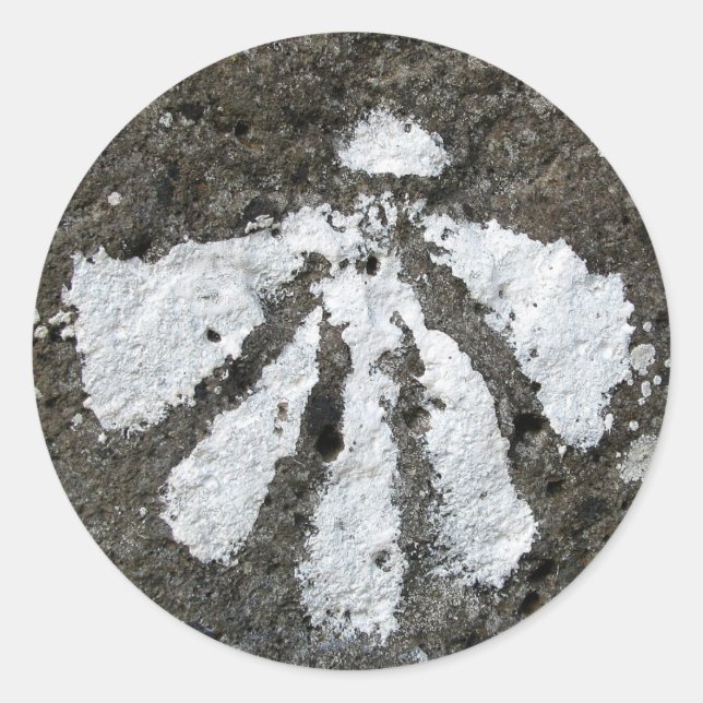 Adesivo Redondo Scallop Shell Stickers (Frente)