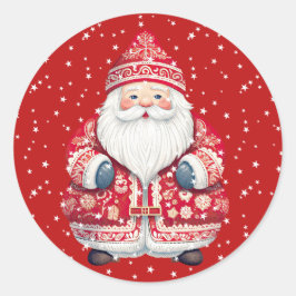 Adesivo Redondo Scandinavian Folk Santa Claus