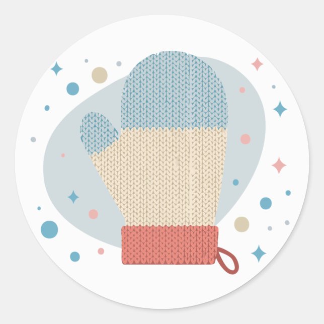 Adesivo Redondo Scandinavian-style mitten  (Frente)