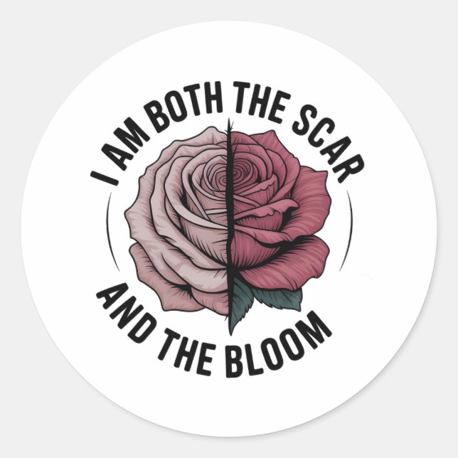 Adesivo Redondo Scar & Bloom – Healing Rose Sticker (Frente)